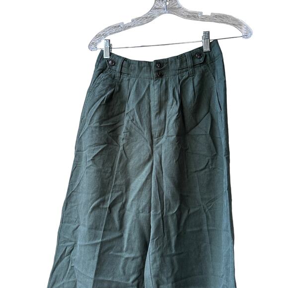 madewell the harlow wide-leg pant faded ivy green ng521 women size 00 - Picture 7 of 9